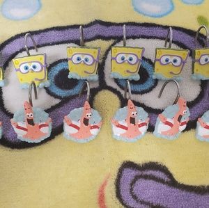 Spongebob and Patrick shower curtain hooks/rings